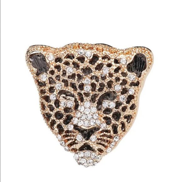 14K Gold Jaguar Brooch Lapel Pin Womens 2ct Diamond Suit Broach 14 Karat Jewelry main image 7